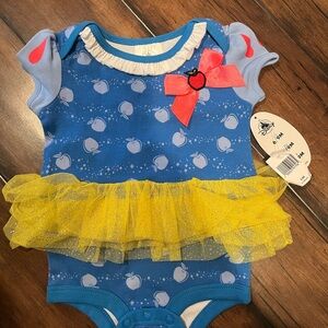 Disney Blue and Yellow Bodysuit with Red Bow